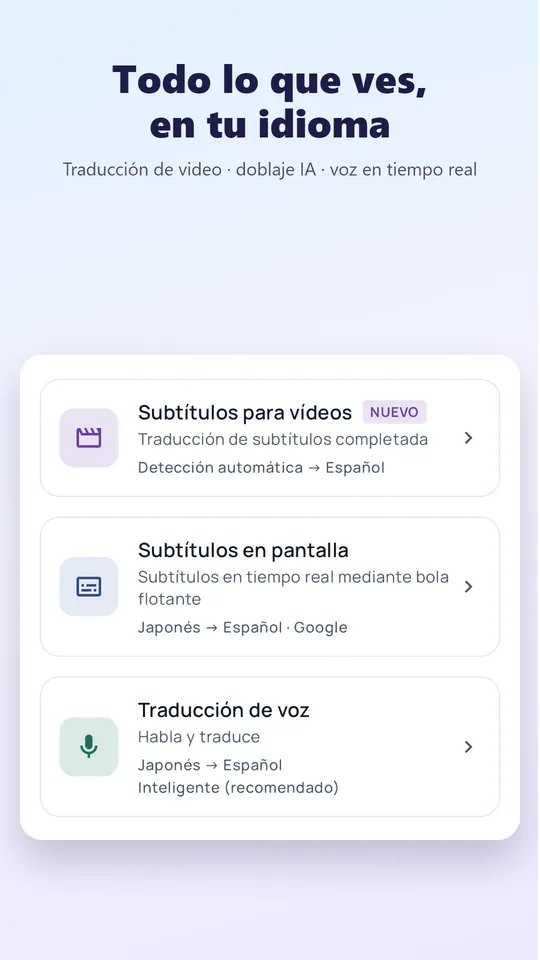 Traduce cualquier video a tu idioma