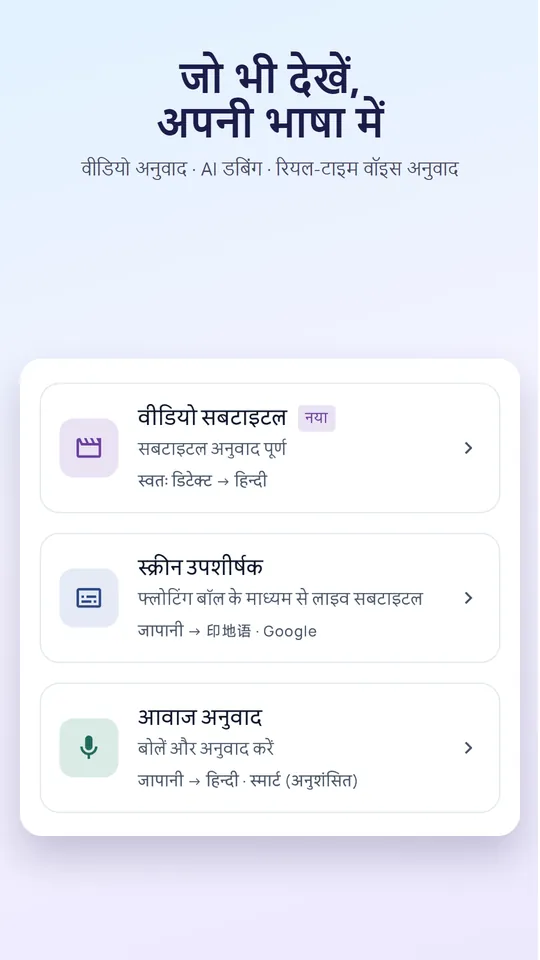 किसी भी वीडियो को अपनी भाषा में ट्रांसलेट करें