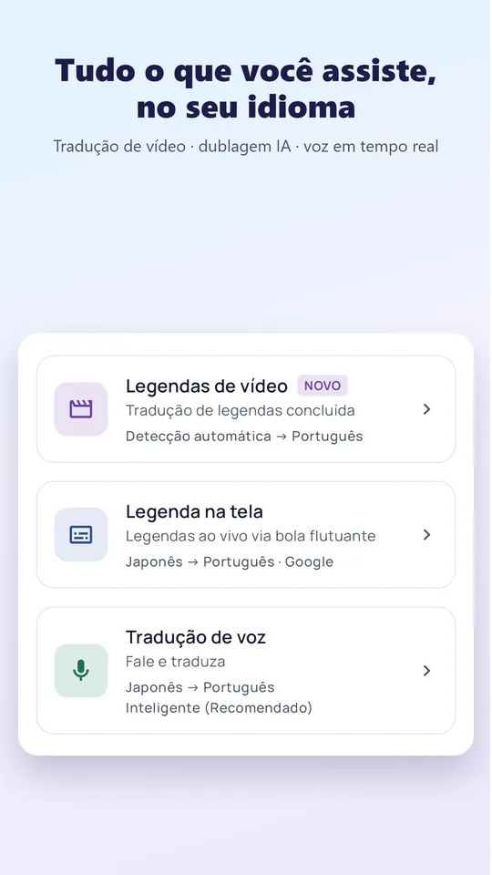 Traduza qualquer vídeo para o seu idioma
