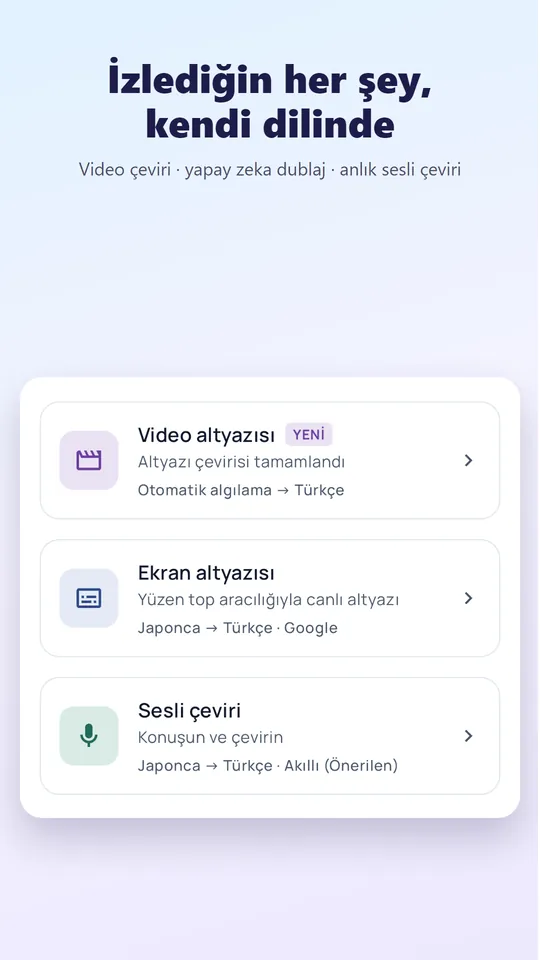 Her videoyu kendi diline çevir